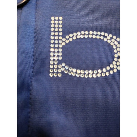 WOMEN'S BEBE SPORTS ATHLETIC JACKET- BLUE WITH PINK & WHITE ARM STRIPES -CUTE! - Picture 5 of 9